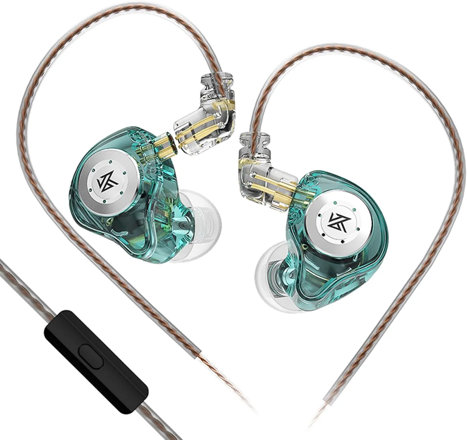 KZ EDX PRO in Ear Monitor Headphone IEM Earphones with 1DD, HiFi Deep Bass IEM for Gaming, Wired Gaming Earbuds with New 10mm Dynamic Driver Detachable Cable for Video Music Church (Cyan, with mic)