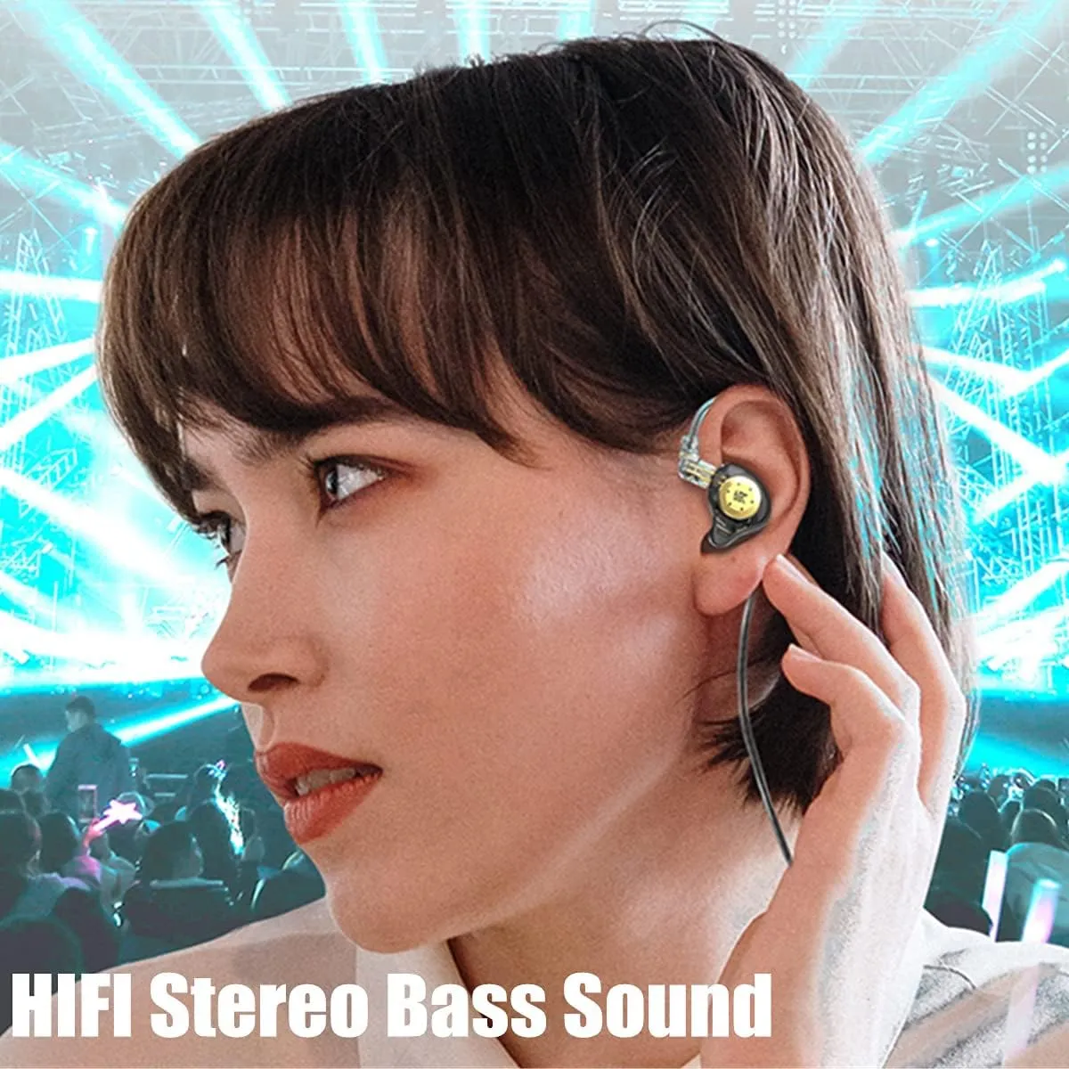 KZ EDX PRO in Ear Monitor Headphone IEM Earphones with 1DD, HiFi Deep Bass IEM for Gaming, Wired Gaming Earbuds with New 10mm Dynamic Driver Detachable Cable for Video Music Church (Cyan, with mic)