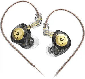 KZ EDX PRO in Ear Monitor Headphones IEM Earphones with 1DD, HiFi Deep Bass IEM for Gaming, Wired Gaming Earbuds with 10mm Dynamic Driver Detachable Cable for Video Music Church (Black, Without mic)
