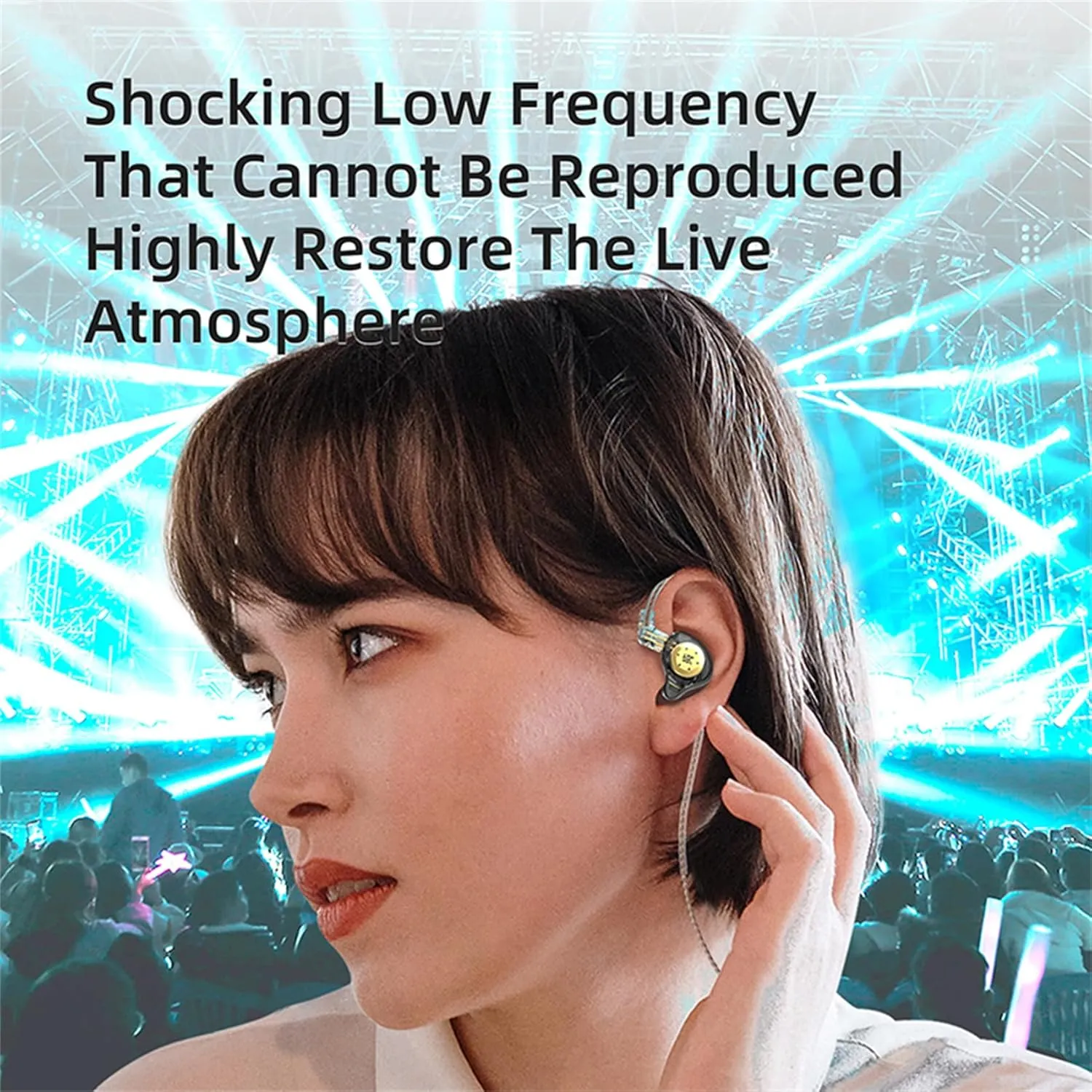 KZ EDX PRO in Ear Monitor, IEM Earphones Headphone with 1DD, HiFi Deep Bass IEM for Gaming, Wired Gaming Earbuds with 10mm Dynamic Driver Detachable Cable for Video Music Church (Cyan, Without mic)