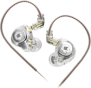 KZ EDX PRO in Ear Monitor, IEM Earphones Headphone with 1DD, HiFi Deep Bass IEM for Gaming, Wired Gaming Earbuds with 10mm Dynamic Driver Detachable Cable for Video Music Church (White, Without mic)