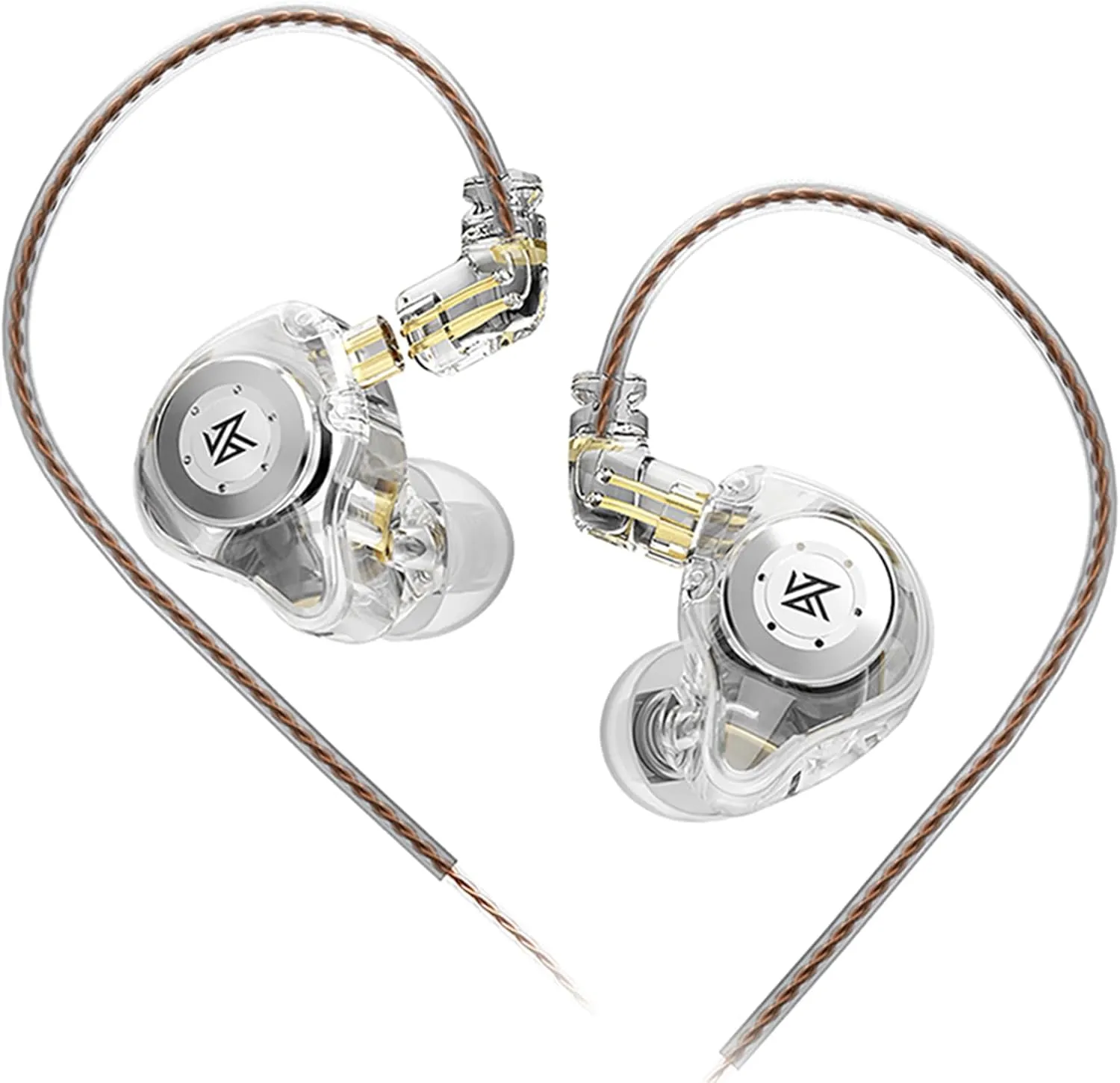 KZ EDX PRO in Ear Monitor, IEM Earphones Headphone with 1DD, HiFi Deep Bass IEM for Gaming, Wired Gaming Earbuds with 10mm Dynamic Driver Detachable Cable for Video Music Church (White, Without mic)
