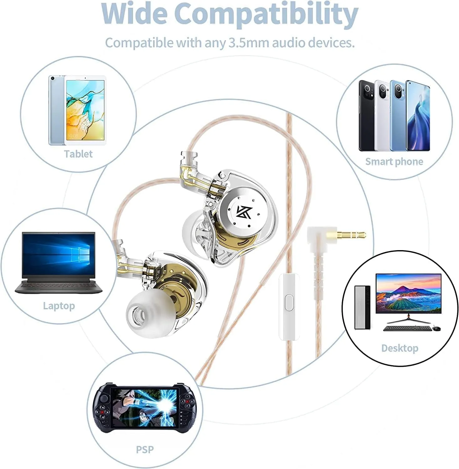 KZ EDX PRO in Ear Monitor IEM Wired Earbuds Earphones 1DD Wired Ear Buds HiFi Deep Bass with 1DD New 10mm Dynamic Driver Over Ear Headset with Detachable Cable