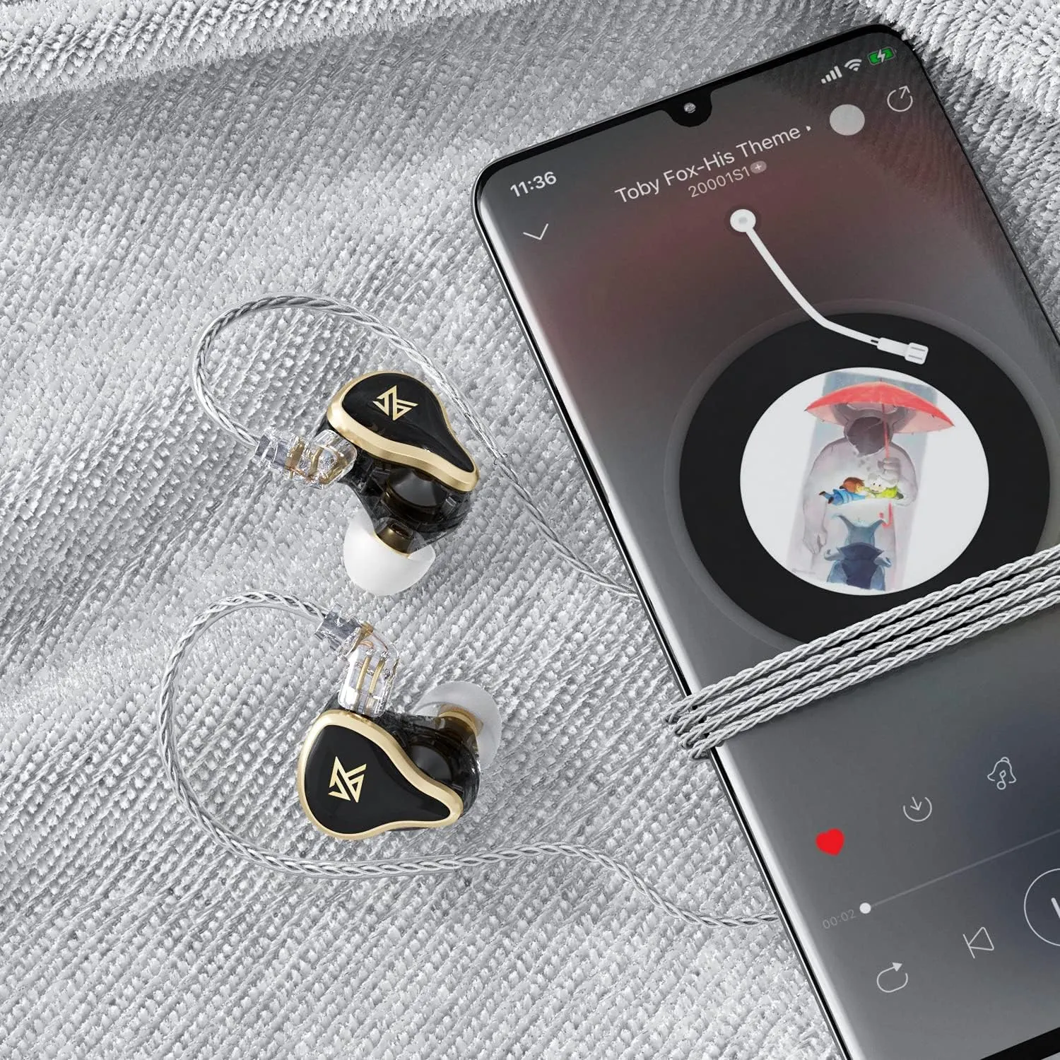 KZ ZAS in-Ear Headphones Wired Earbuds, IEM Headphones,16-Unit Hybrid High-Frequency 7BA 10mm DD HiFi Stereo Sound Earphones Noise Cancelling Earbuds(with Mic,Black)