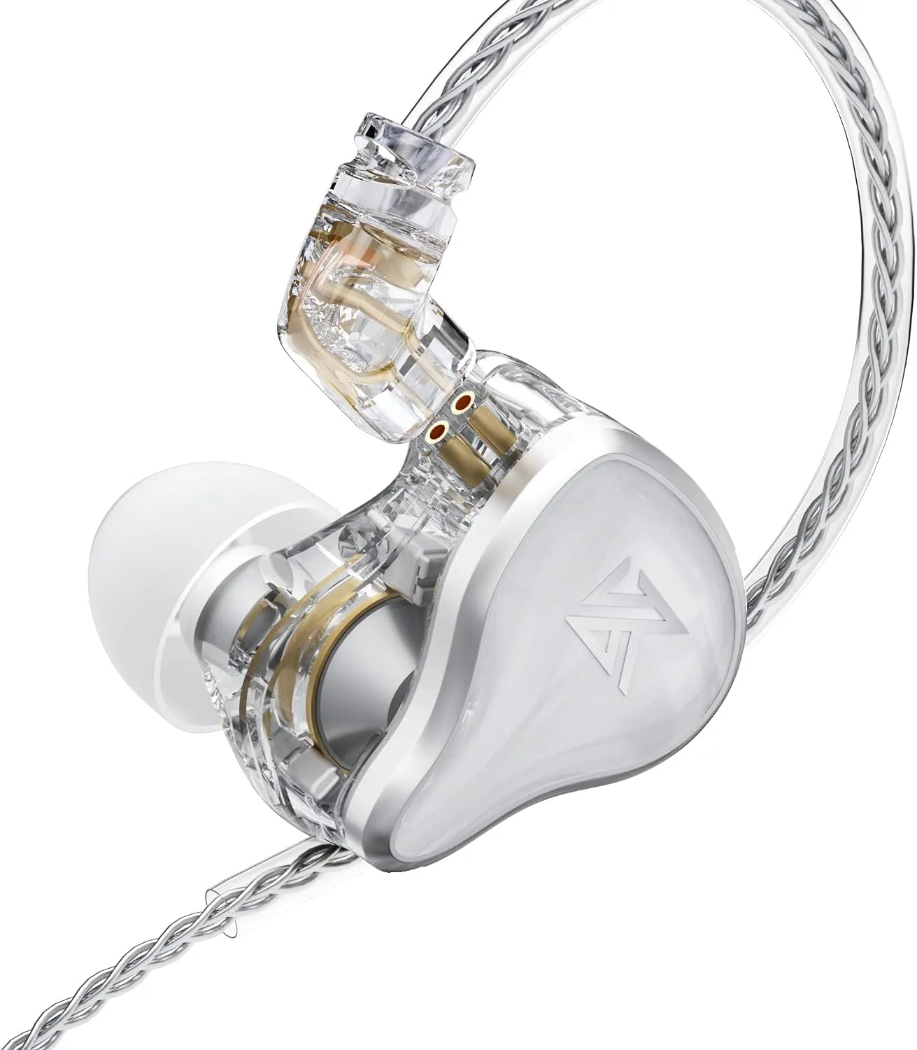 KZ ZAS in Ear Monitor Headphones 7BA 1DD Hybrid Drivers with Detachable Cables Fit in Ear Suitable in Ears for Audio Engineer,Singer, Musician (ZAS White,Without Mic)