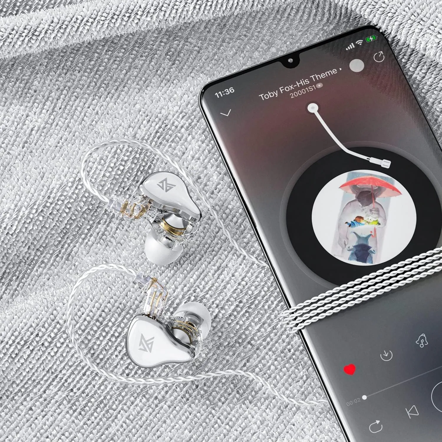 KZ ZAS in Ear Monitor Headphones 7BA 1DD Hybrid Drivers with Detachable Cables Fit in Ear Suitable in Ears for Audio Engineer,Singer, Musician (ZAS White,Without Mic)