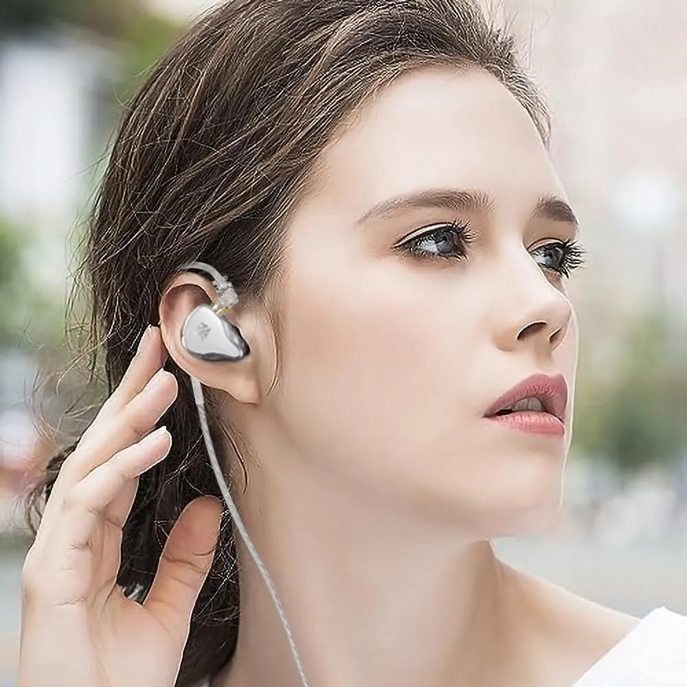 KZ ZAS in Ear Monitor Headphones 7BA 1DD Hybrid Drivers with Detachable Cables Fit in Ear Suitable in Ears for Audio Engineer,Singer, Musician (ZAS White,Without Mic)