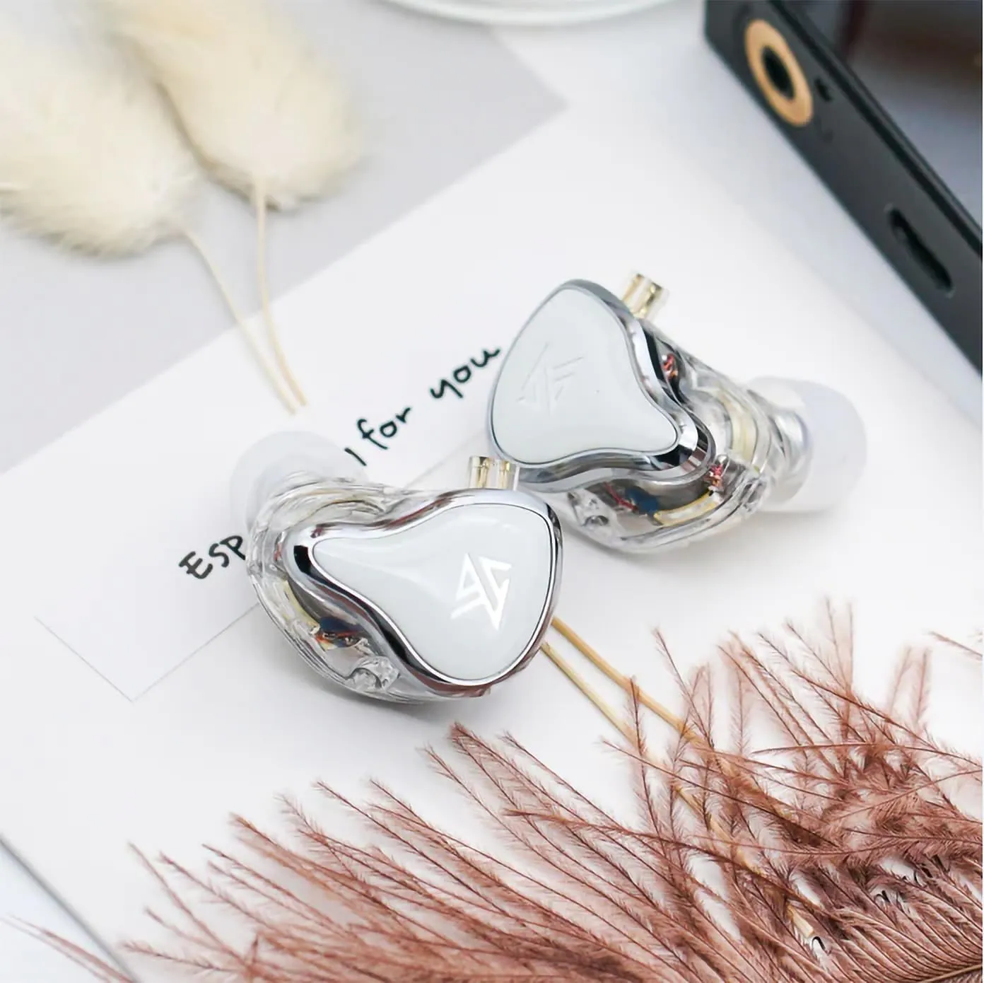 KZ ZAS in Ear Monitor Headphones 7BA 1DD Hybrid Drivers with Detachable Cables Fit in Ear Suitable in Ears for Audio Engineer,Singer, Musician (ZAS White,Without Mic)