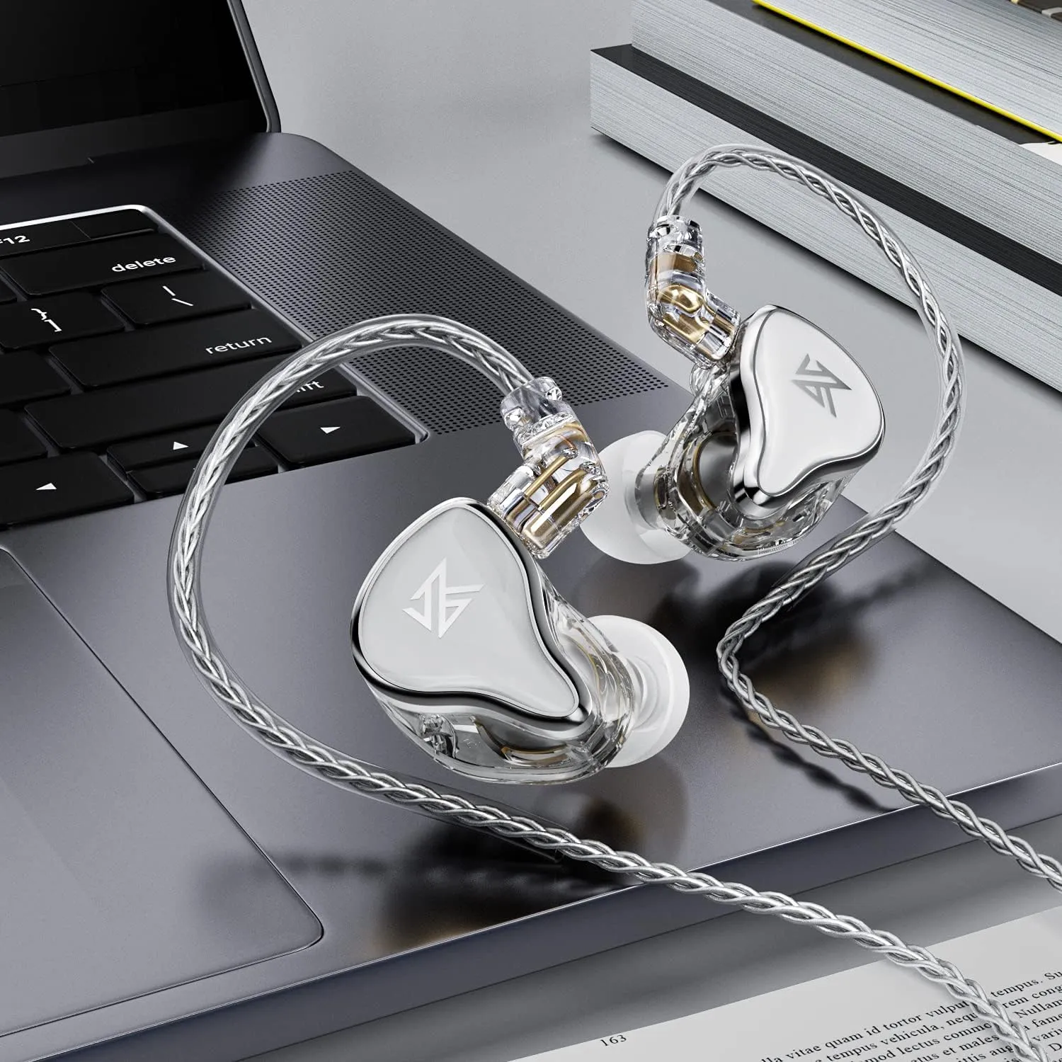 KZ ZAS in Ear Monitor Headphones 7BA 1DD Hybrid Drivers with Detachable Cables Fit in Ear Suitable in Ears for Audio Engineer,Singer, Musician (ZAS White,Without Mic)