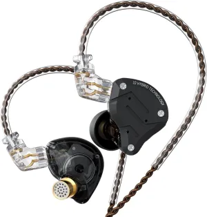 KZ ZS10 Pro Wired Earbuds in Ear Monitor Headphone KZ IEMs for Gaming in-Ear Earphone 4BA 1DD Drivers Metal Earphones with Stainless Steel Faceplate, 2 Pin Detachable Cable (Matte Black, Without Mic)