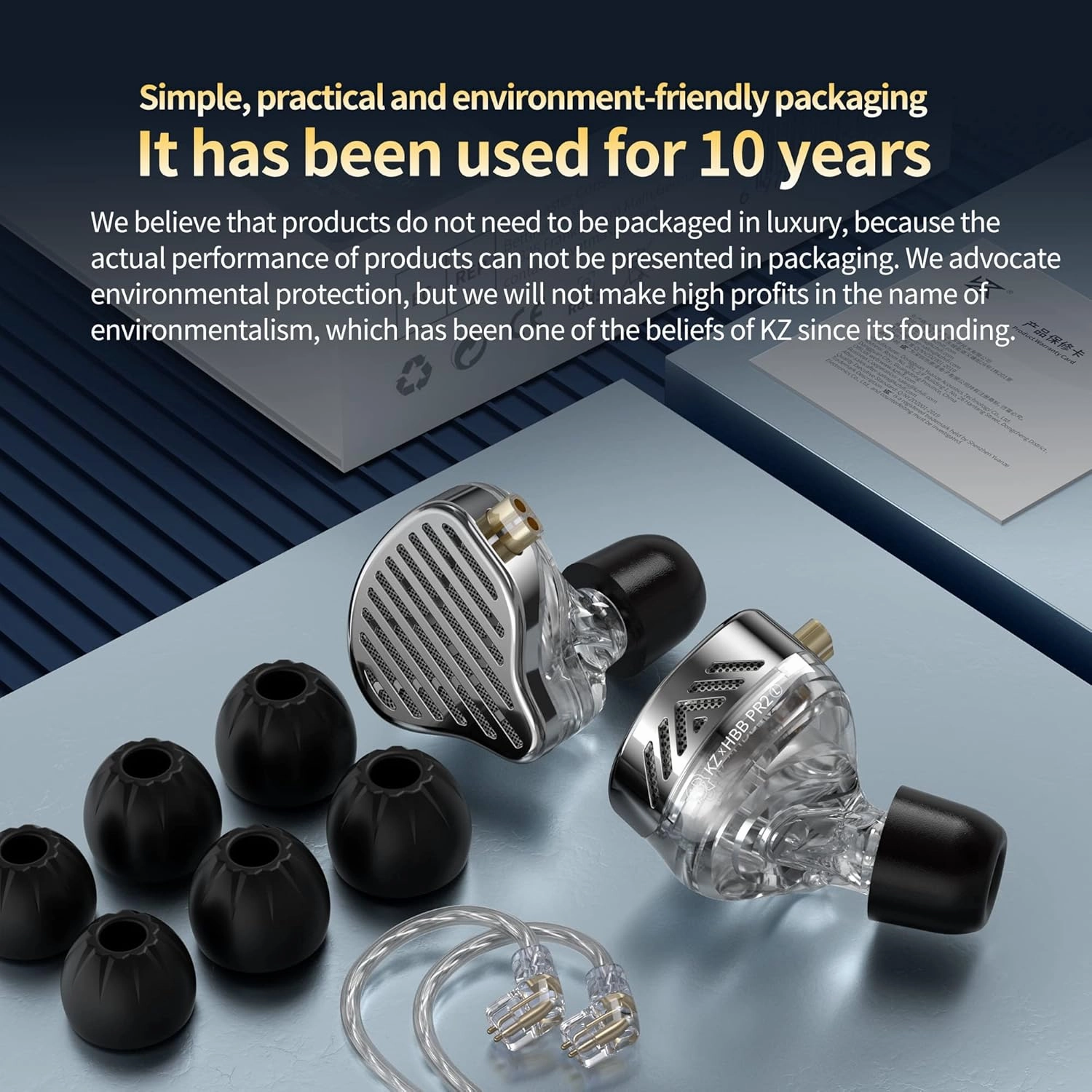 KZ x HBB PR2 in Ear Monitor Earphones 13.2mm Planar Magnetic Driver HiFi Wired Headphone Noise Cancelling IEM Earbuds with Detachable 2 Pin Silver-Plated Cable for Audiophile (Without Mic)