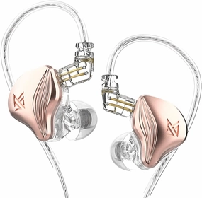 KZ ZEX Earbuds 1 electrostatic   1 Dynamic Earphone in Ear Monitor Headphone with Detachable Cables Suitable for Audio Engineer, Musician (Rose Gold, Without Mic)
