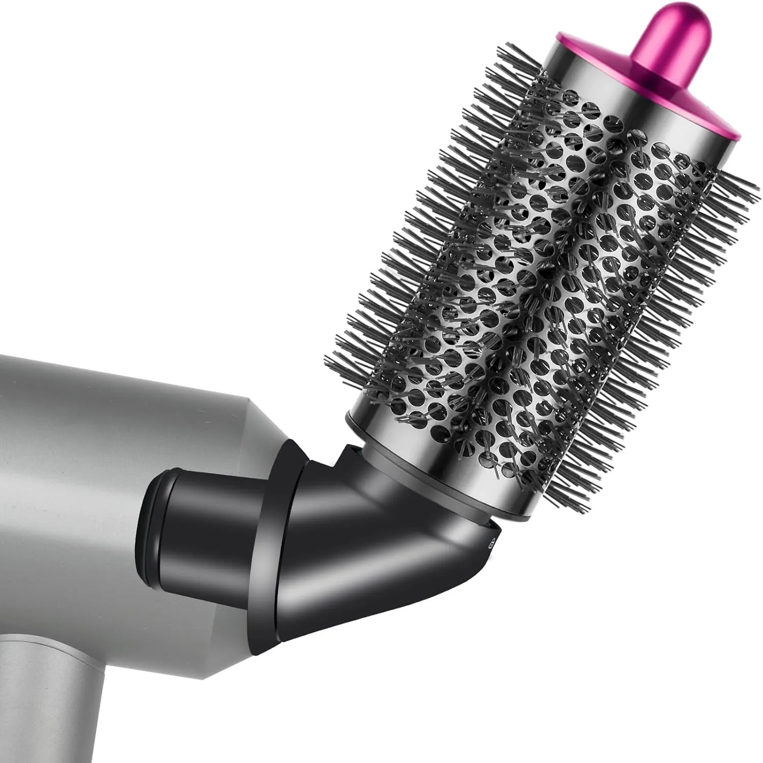 Large Round Volumizing Brush Attachment and Adaptor for Dyson Supersonic Hair Dryer, 360 Rotatable for Smooth Volumize Hair and Add Volume