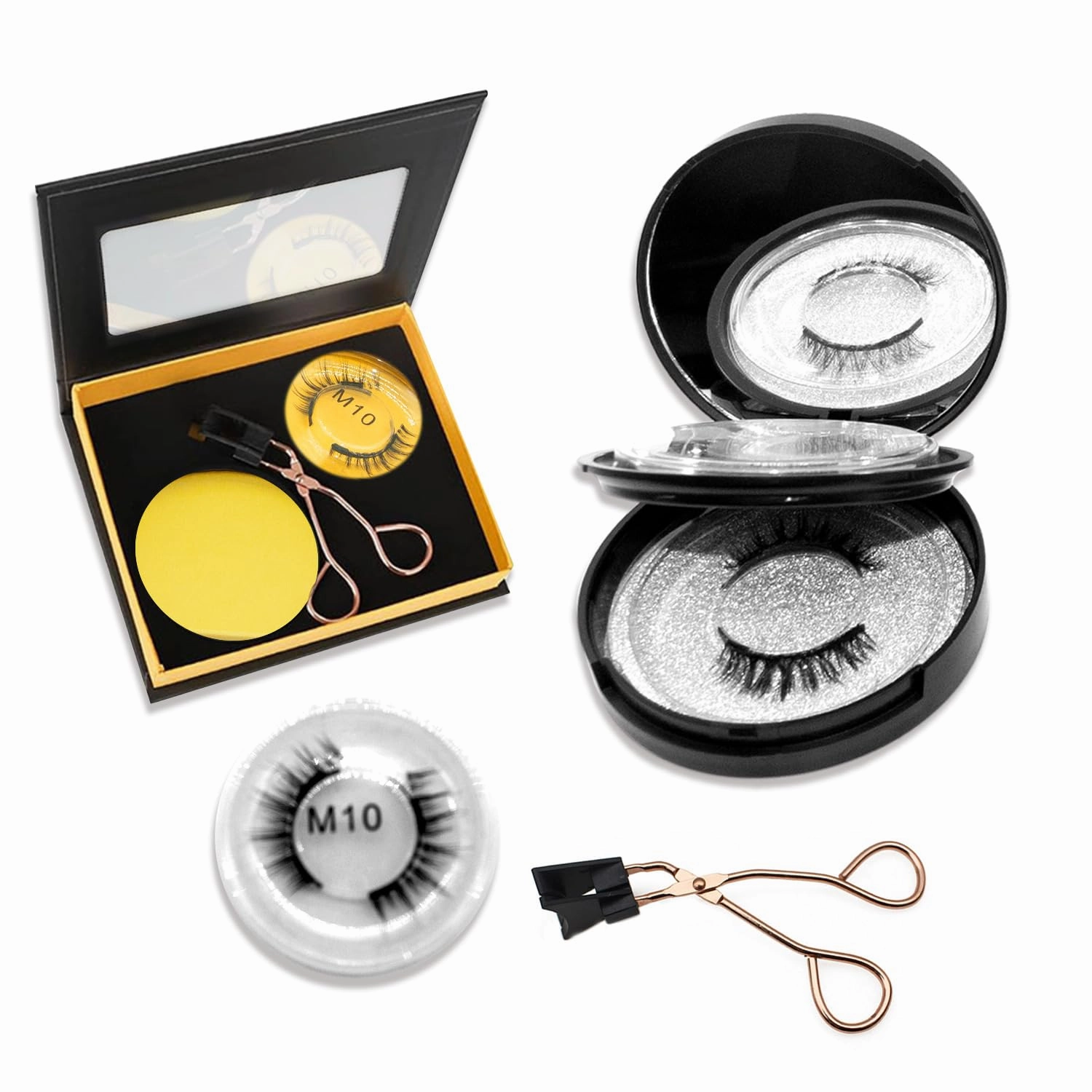 Lashes with Applicator Reusable Lashes No Glue Needed Magnetic Eyelashes without Eyeliner Cat Eye Natural Look Magnetic Eyelashes (Camellia Natual Dandelion)