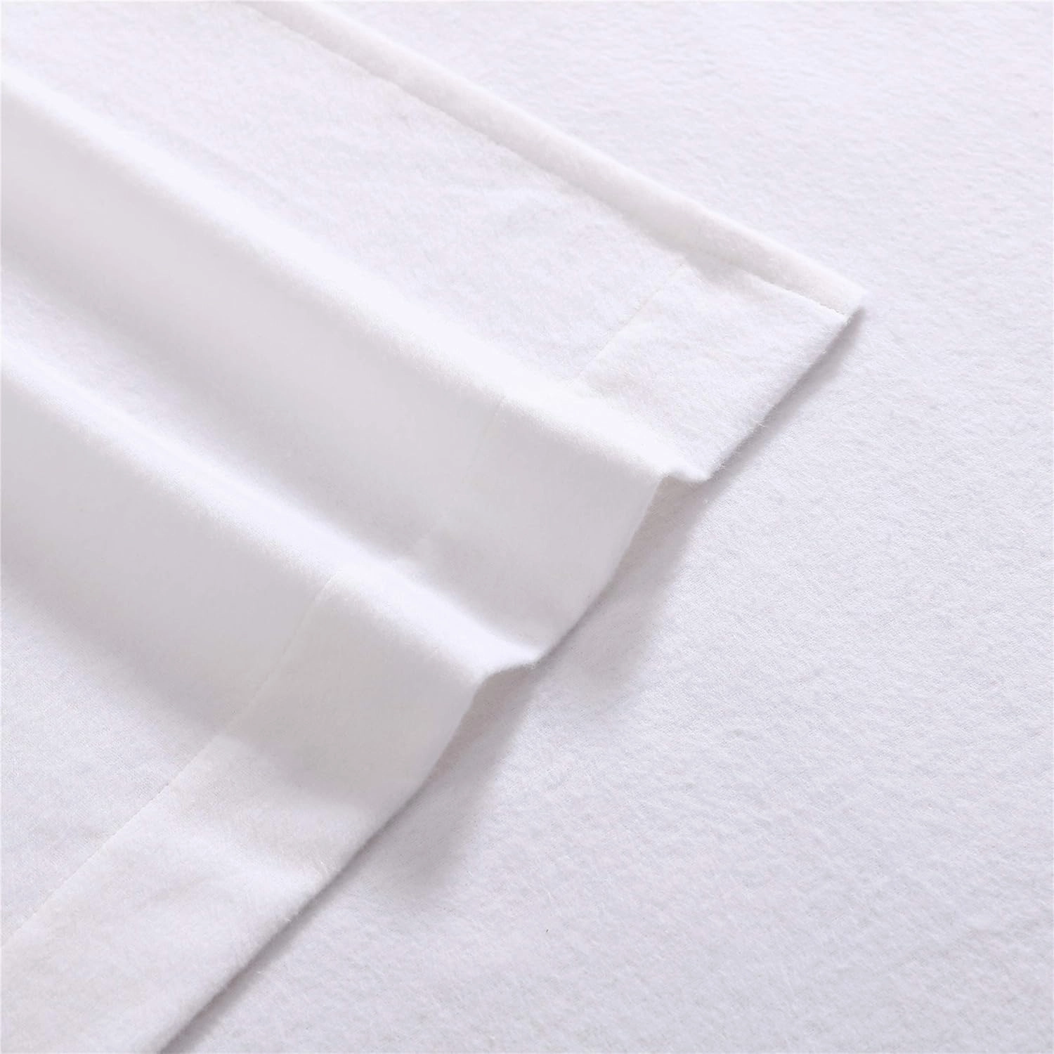 Laura Ashley - Full Sheet Set, Cotton Flannel Bedding, Brushed for Extra Softness & Comfort (True White, Full)