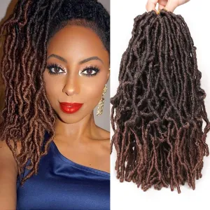 Leeven 108 Strands Short Soft Locs Crochet Hair 12 Inch 6 Packs Ombre Brown Crochet Faux Locs Wavy Dreadlocs Crochet Braids Pre looped Faux Locs Crochet Hair for Black Women T30#