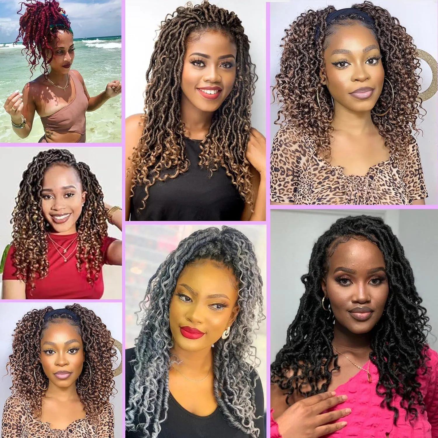 Leeven 7 Packs Faux Locs Crochet Hair With Curly Ends 10 Inch Pre-looped Goddess Locs Crochet Braids Hair 84 Strands Burgundy Bohemian Soft Locs Crochet Hair Extensions for Women TBUG#