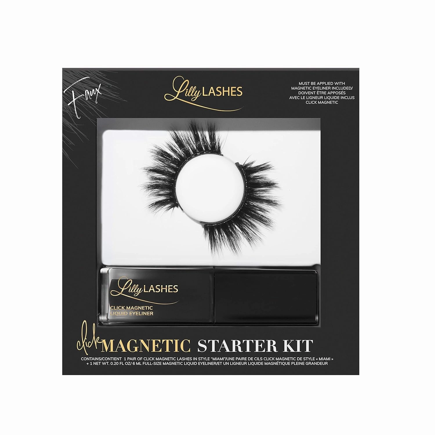 Lilly Lashes Click Magnetic Starter Kit, Magnetic Eyelashes and Lash Glue, False Lashes with Magnetic Liquid Eyeliner, Natural & Self Adhesive Eyelashes for Wispy Lashes, Lash Extension Kit