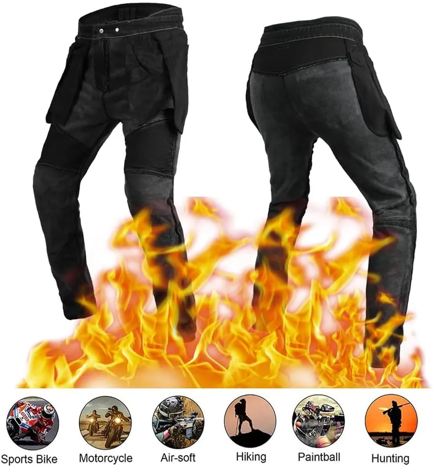 LOMENG Motorcycle Riding Pants Motocross Cycling Jeans Slim Stretch Pants CE Knee Hip Removable Armored for Women