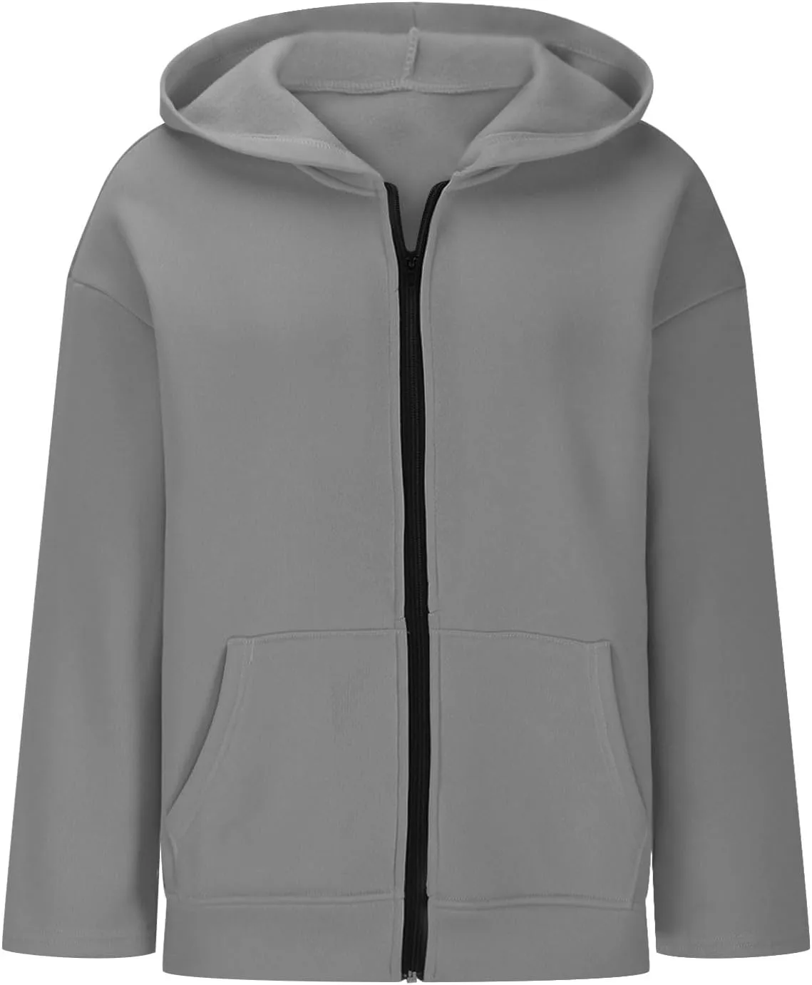 Long Sleeve Hooded Sweatshirt Coat Women Oversize Casual Jacket Zip Up Hoodies Cardigan Loose Outwear Fall Shirt