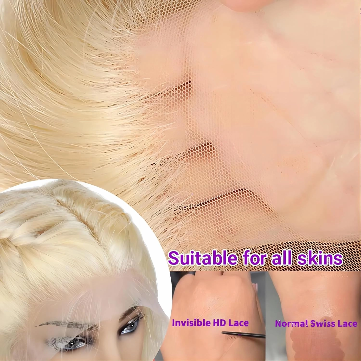 Long Blonde Straight Lace Front Wigs Glueless Lace Wigs Synthetic Heat Resistant Fiber Hair Wig Natural Blonde Color Straight Wig For Women 26 Inch