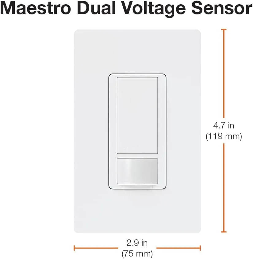 Lutron Lutron MS-OPS6M2-DV-WH Maestro 6-Amp Multi-Location Dual Voltage Occupancy Sensing Switch, White