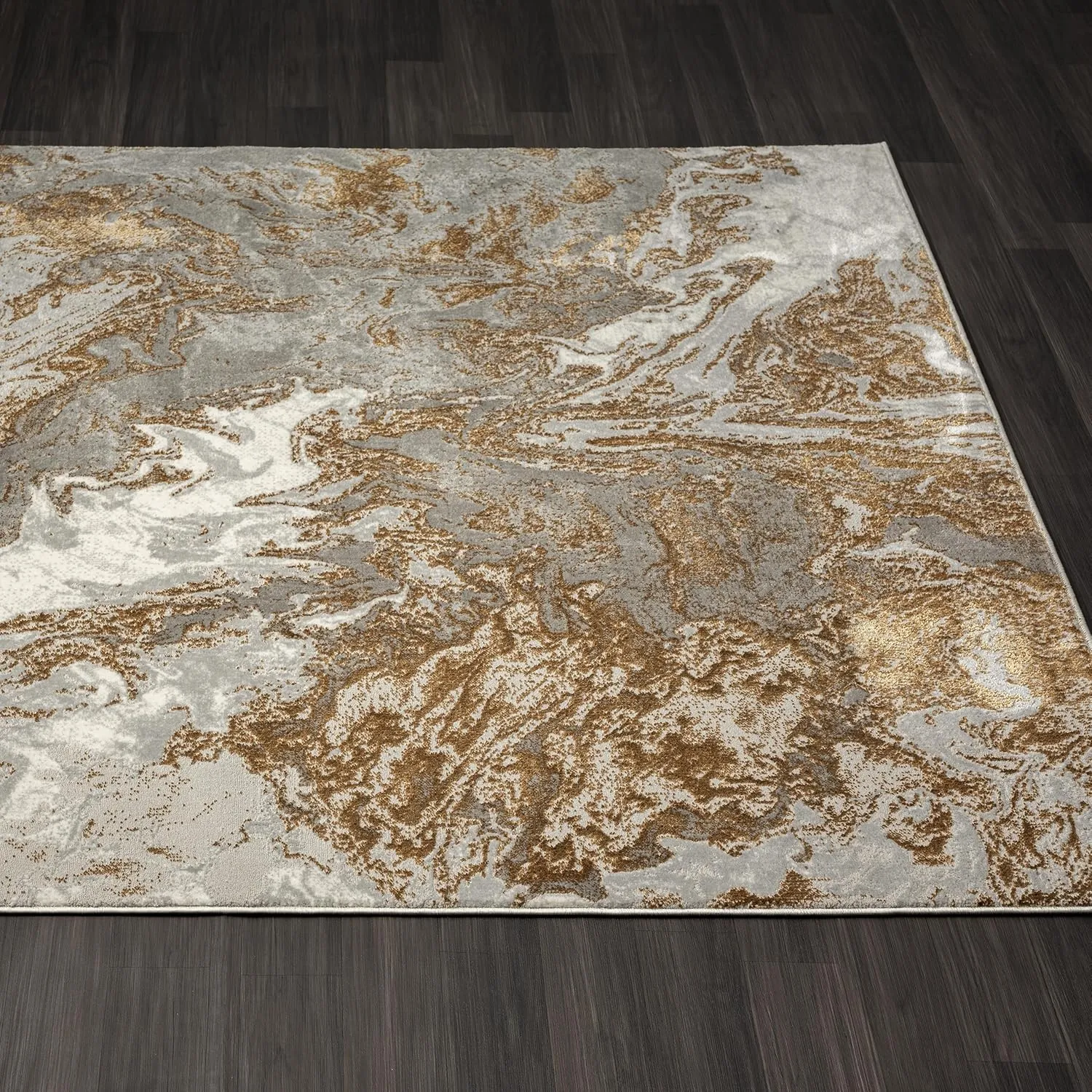LUXE WEAVERS Marble Swirl Abstract Area Rug, Gray 2x7