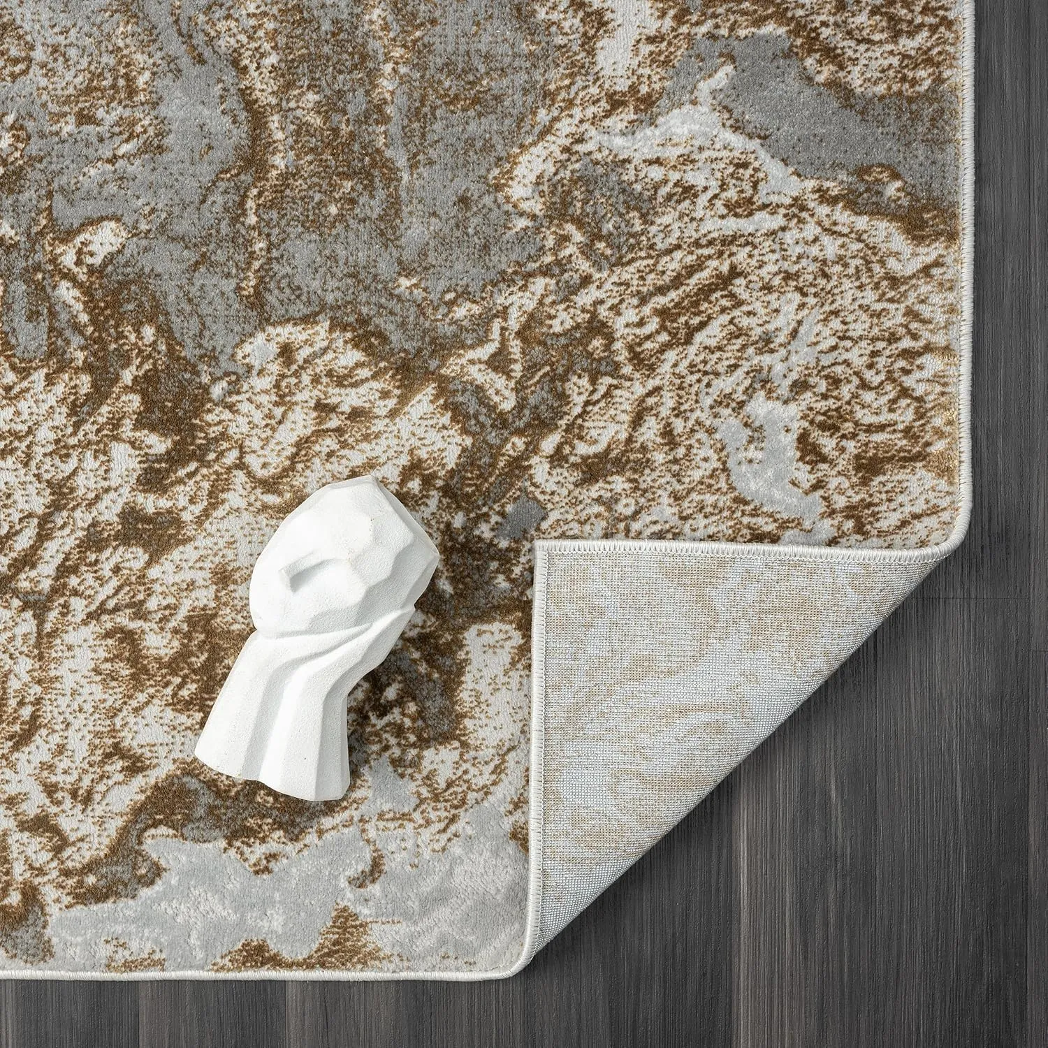 LUXE WEAVERS Marble Swirl Abstract Area Rug, Gray 2x7
