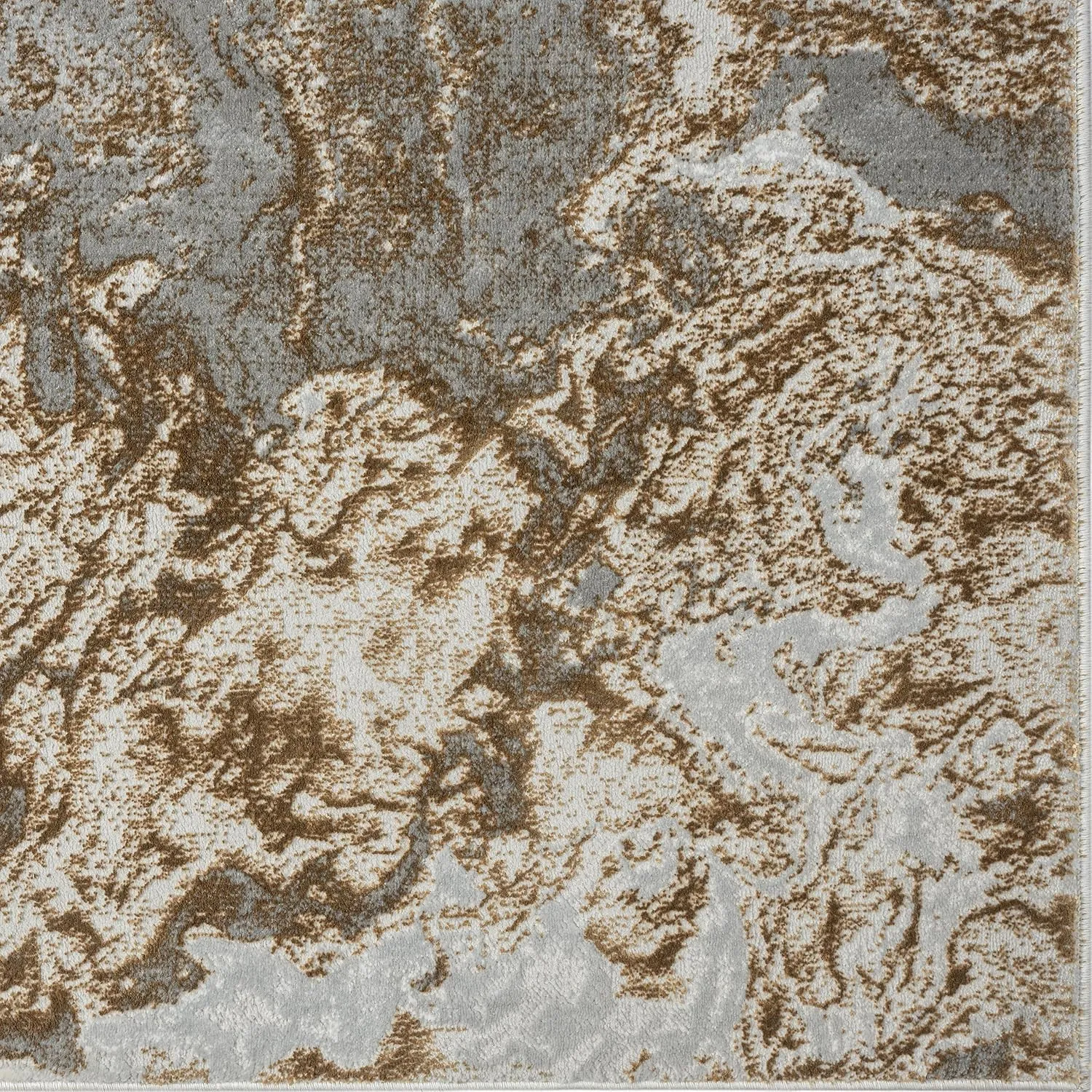 LUXE WEAVERS Marble Swirl Abstract Area Rug, Gray 2x7