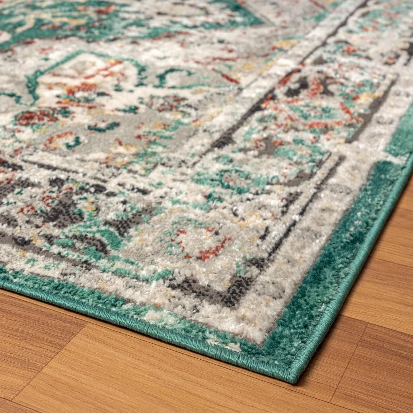 LUXE WEAVERS Moroccan Floral Vintage Green 8x10 Area Rug