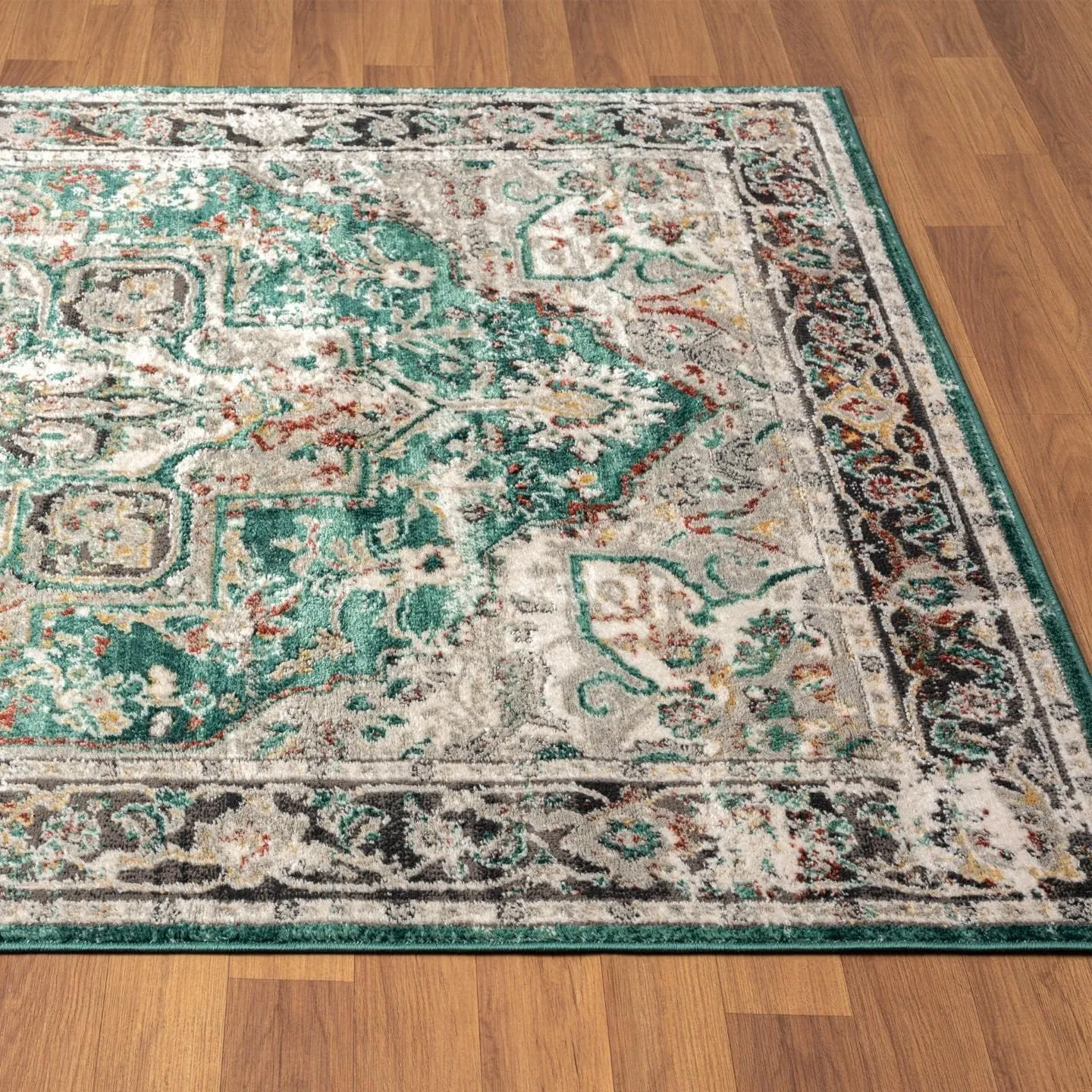LUXE WEAVERS Moroccan Floral Vintage Green 8x10 Area Rug