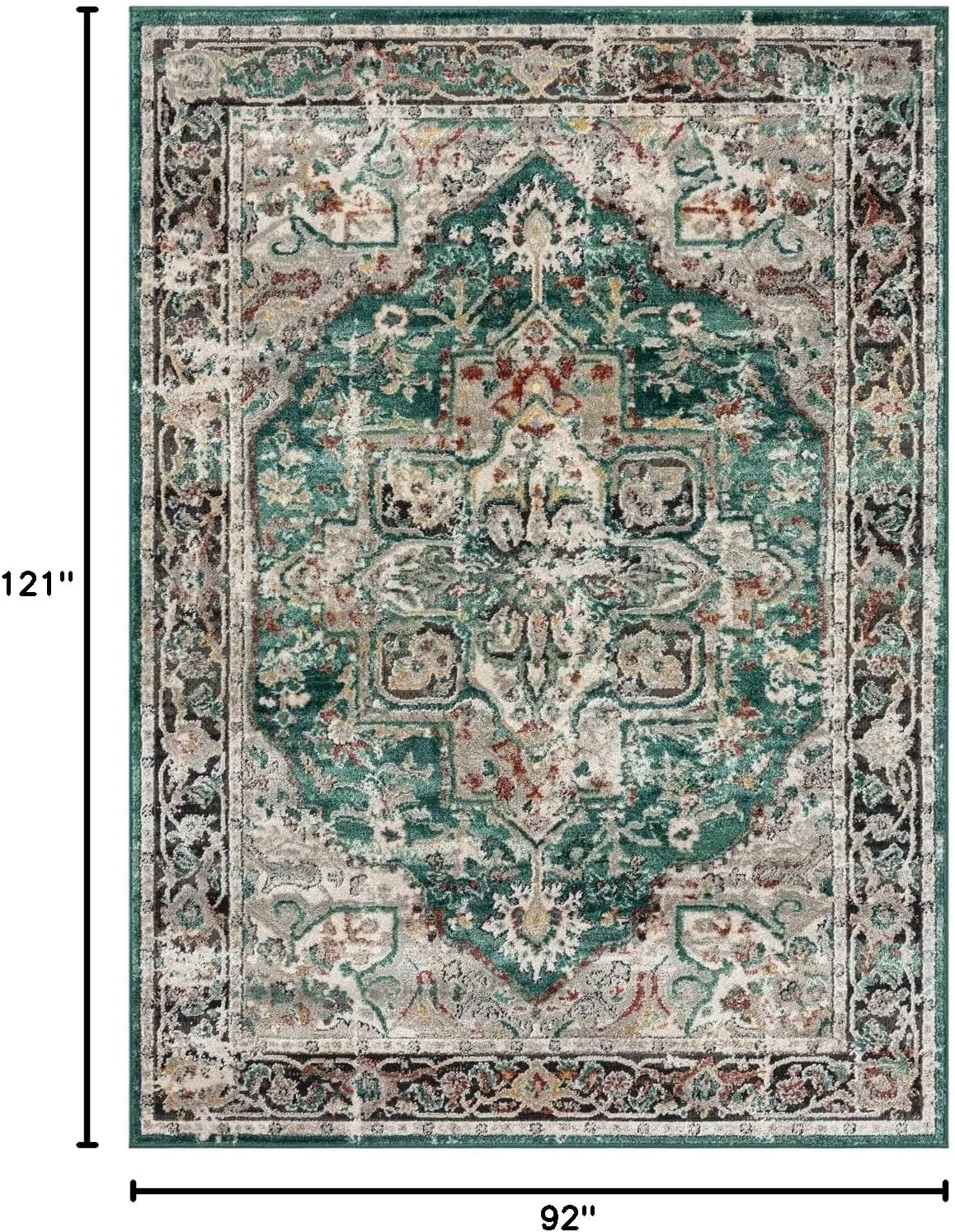 LUXE WEAVERS Moroccan Floral Vintage Green 8x10 Area Rug