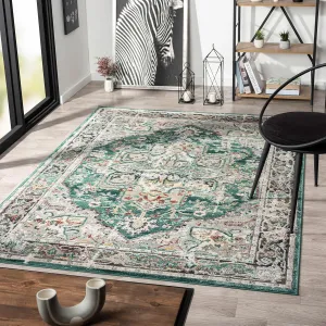 LUXE WEAVERS Moroccan Floral Vintage Green 8x10 Area Rug