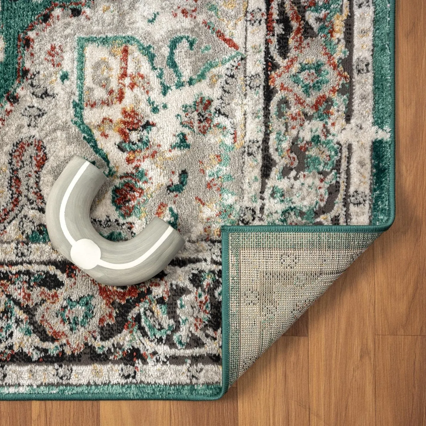 LUXE WEAVERS Moroccan Floral Vintage Green 8x10 Area Rug