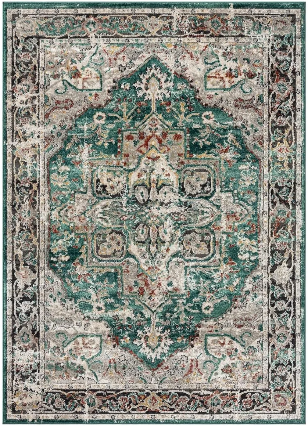 LUXE WEAVERS Moroccan Floral Vintage Green 8x10 Area Rug