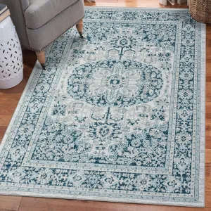 LUXE WEAVERS Oriental Floral Blue 8x10 Area Rug