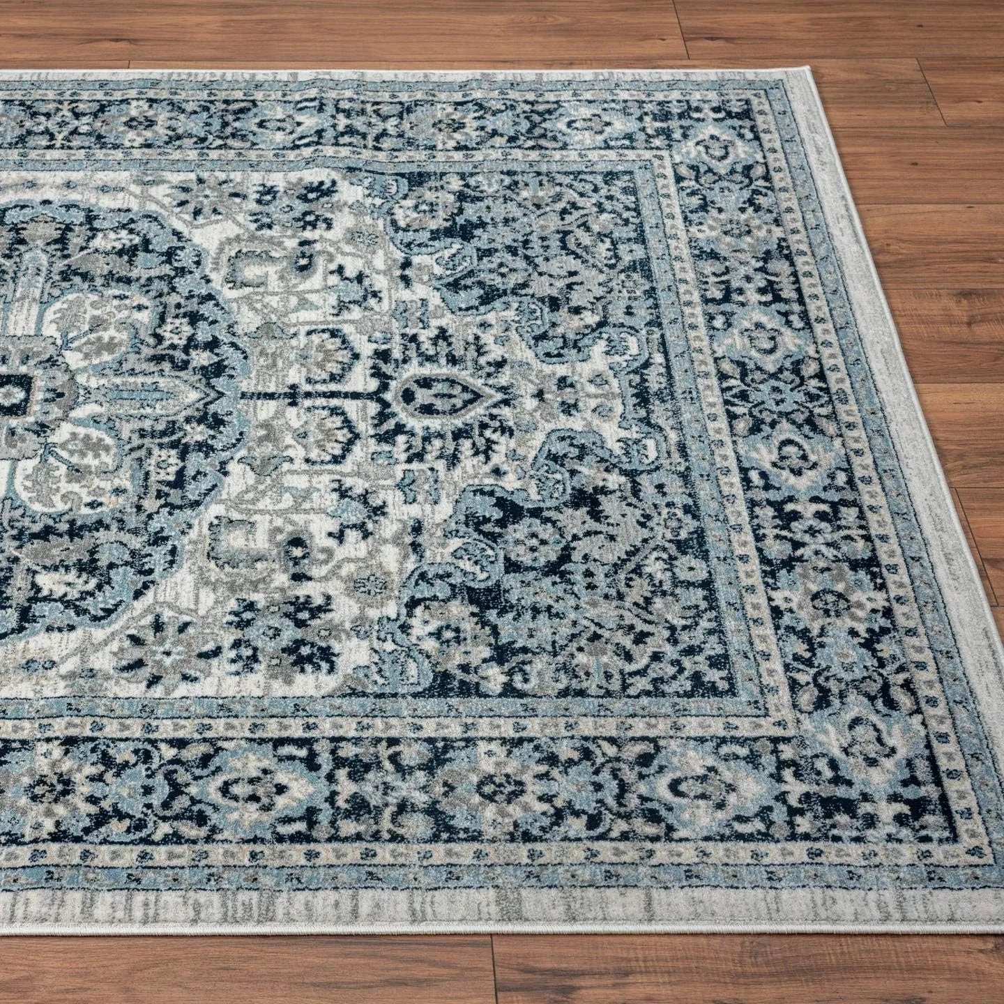LUXE WEAVERS Oriental Floral Blue 8x10 Area Rug