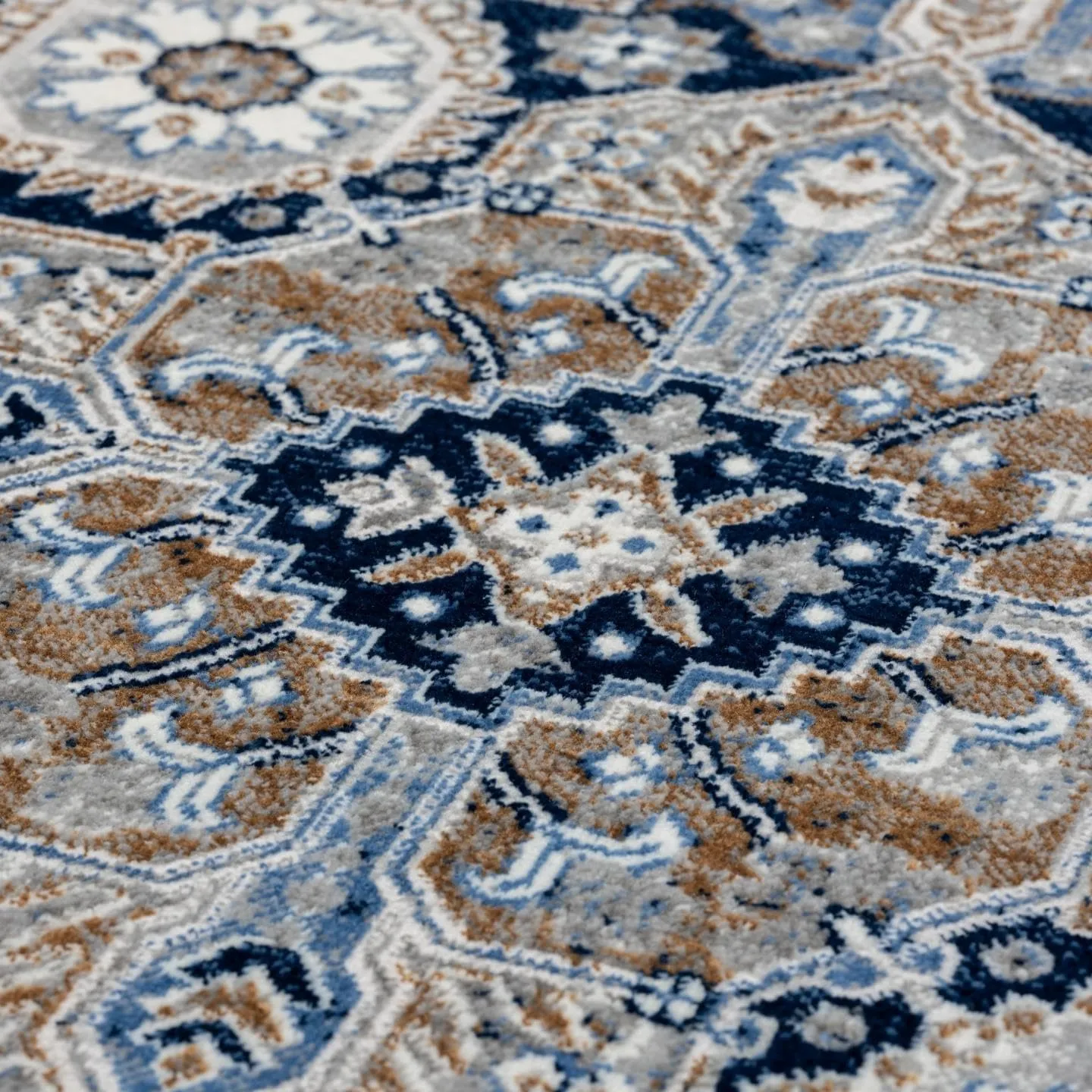 LUXE WEAVERS Oriental Medallion Navy Ivory 8x10 Area Rug for Living Room and Bedrooms
