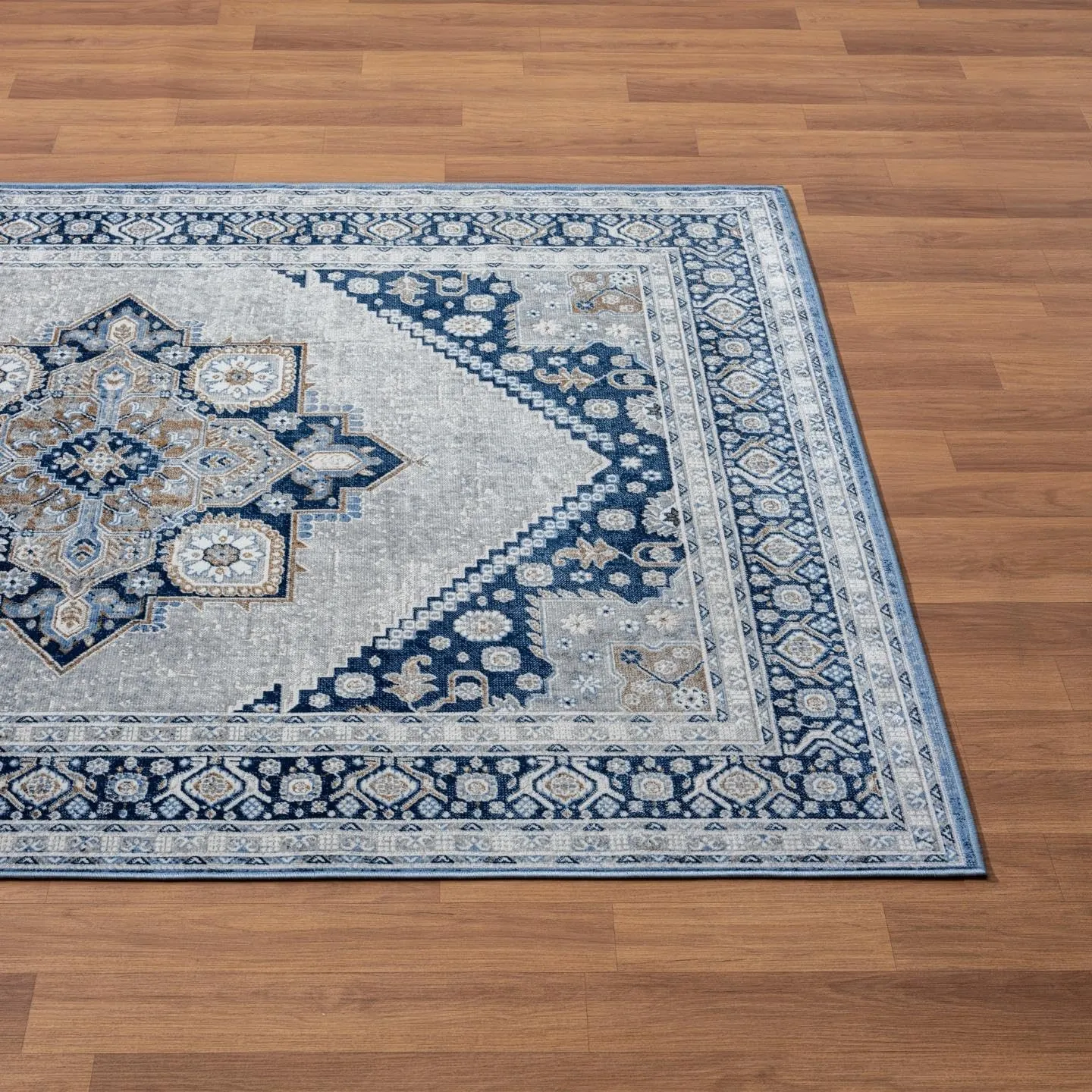 LUXE WEAVERS Oriental Medallion Navy Ivory 8x10 Area Rug for Living Room and Bedrooms