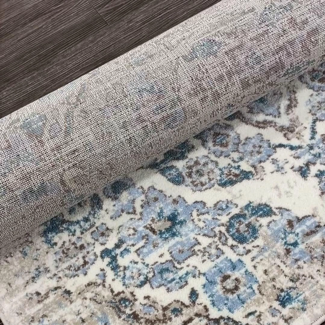 Luxe Weavers Distressed Cream 6x9 Area Rug, Modern, Stain Resistant Carpet, Indoor Oriental Rug