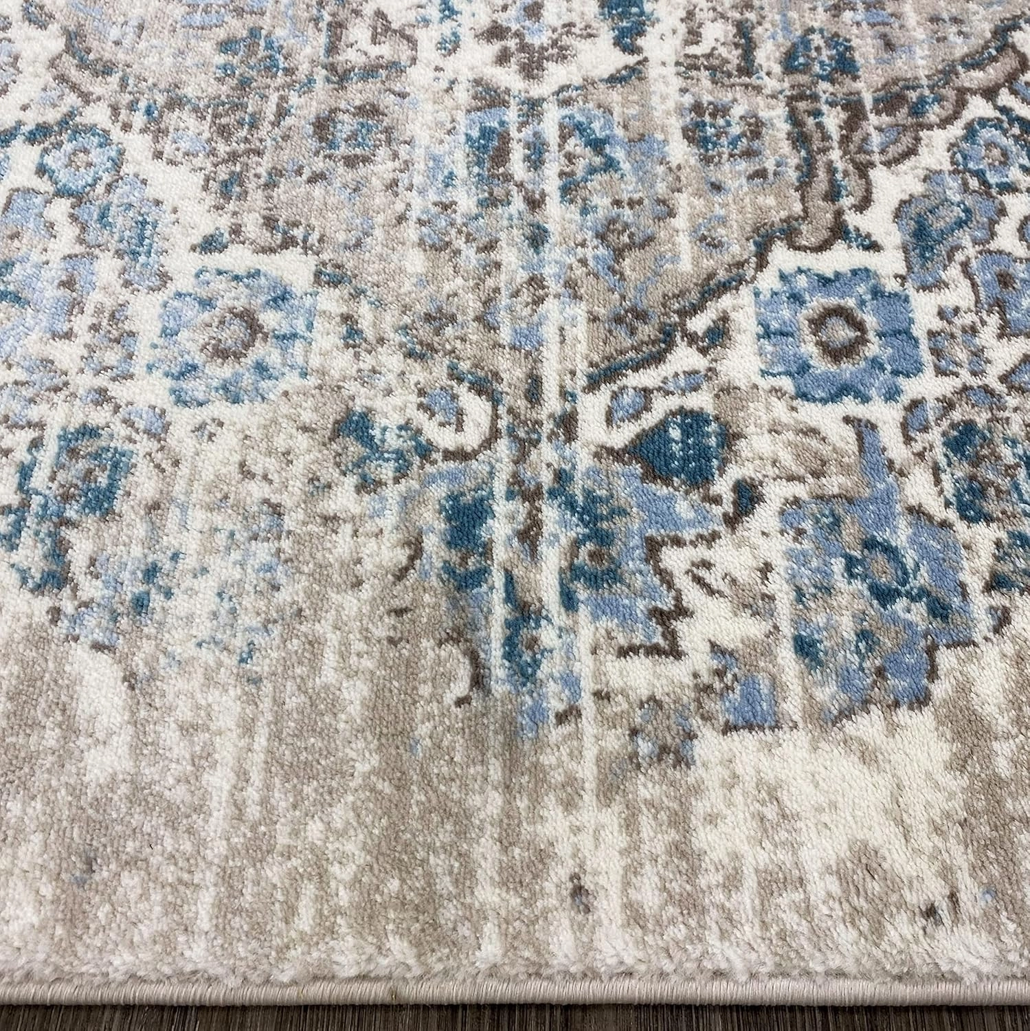 Luxe Weavers Distressed Cream 6x9 Area Rug, Modern, Stain Resistant Carpet, Indoor Oriental Rug