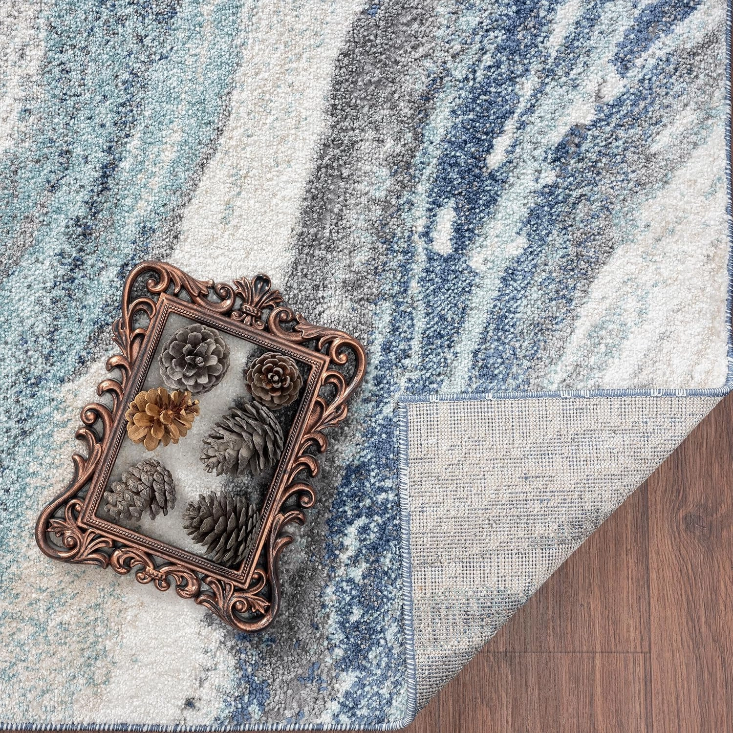 LUXE WEAVERS Lagos Collection 7983 Blue 2x3 Art Deco Area Rug