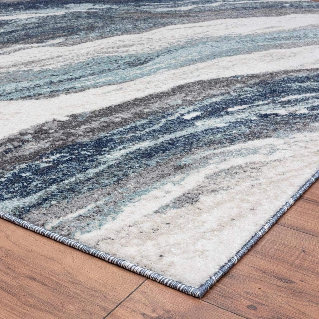 LUXE WEAVERS Lagos Collection 7983 Blue 2x3 Art Deco Area Rug