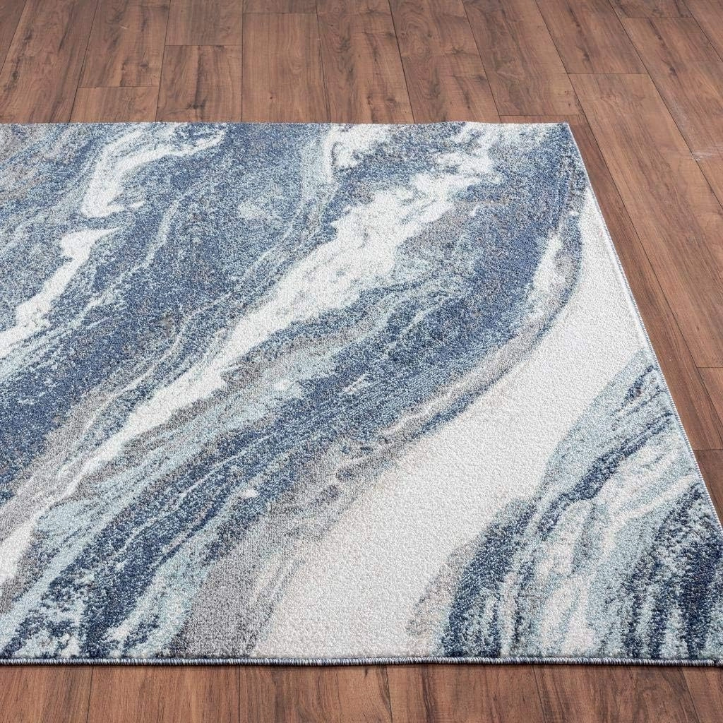 LUXE WEAVERS Lagos Collection 7983 Blue 2x3 Art Deco Area Rug