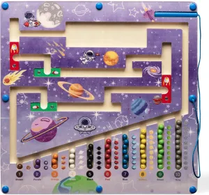 Magnet Color and Number Maze, Montessori Maze Board, Magnetic Maze for Kids Ages 3-5, Montessori Toys, Toddler Toys Ages 3-7, Space Themed Toys, Travel Toy for Toddlers