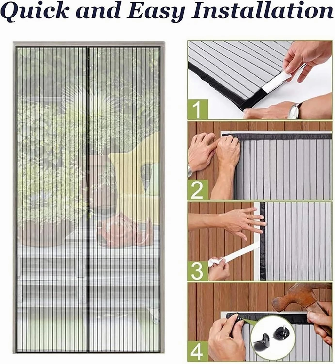 Magnet Fly Screen Door Insect Protection, Magnetic Mosquito Net,Automatic Closed Anti-Mosquito Curtain for Balcony and Patio Door