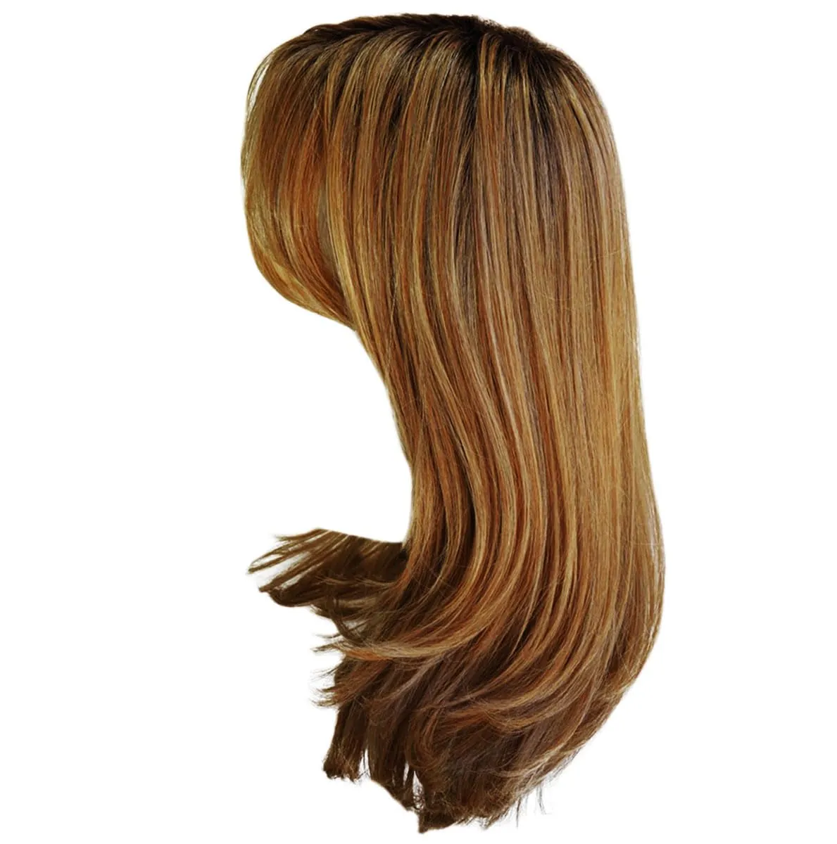 Magnetic Apppel Long Layered Wig With Whispy Bangs by Hairuwear, Average Cap - Brown Blond
