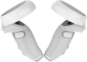 Magnetic Controller Grips for Meta Quest 2 | Ergonomic Design | Quick Installation | Compatible with Charging Dock | Extended Length | Silicone Wrist Strap (Gray, Quest 2)