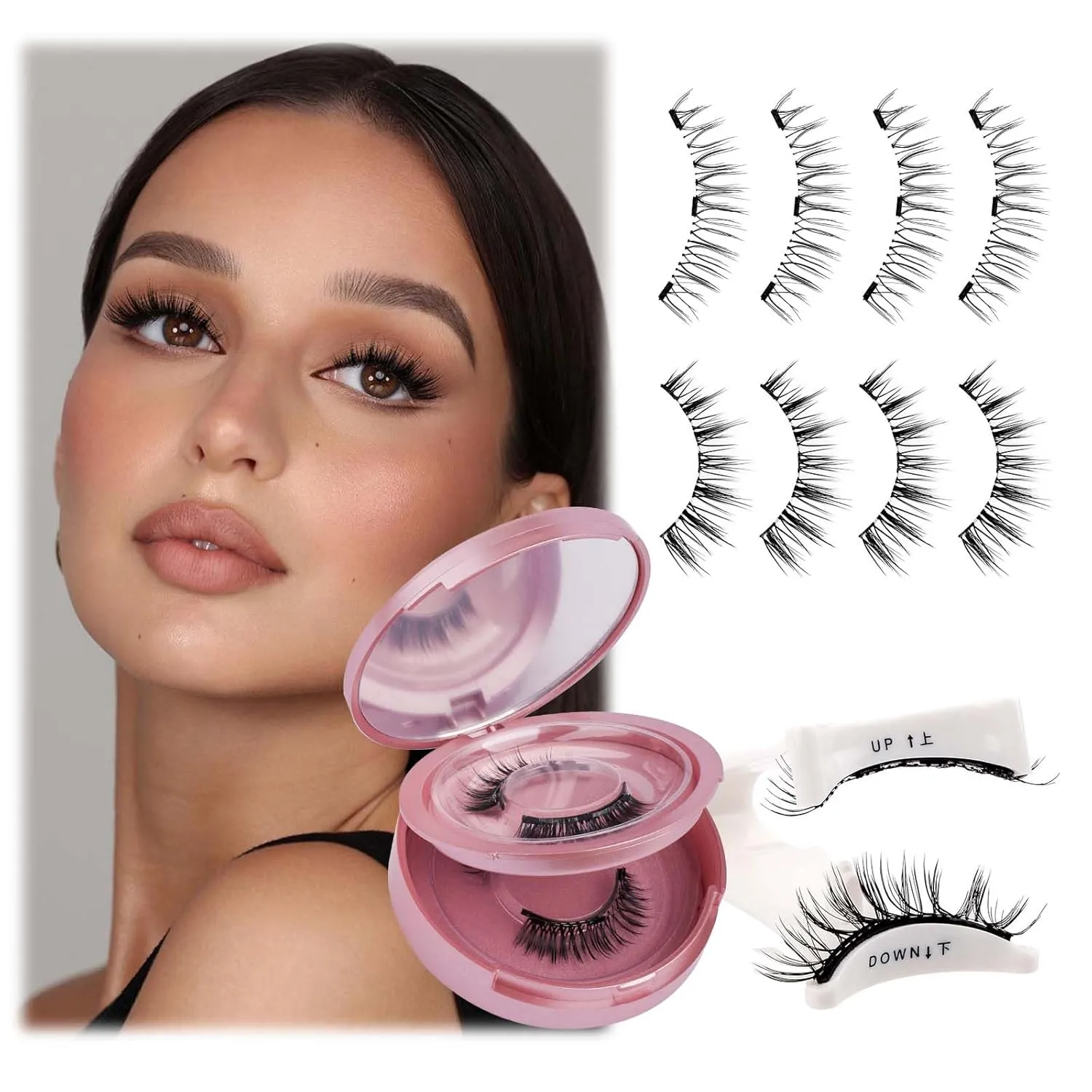 Magnetic Eyelashes Natural Look 4 Pairs KS01 B1 MC K8 and 2 Pairs 806 B7