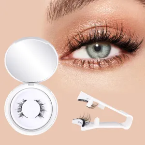Magnetic Eyelashes Natural Look with Applicator, 1 Pair Reusable Magnetic Lashes Kit, No Glue Needed, Easy to Wear and Remove
